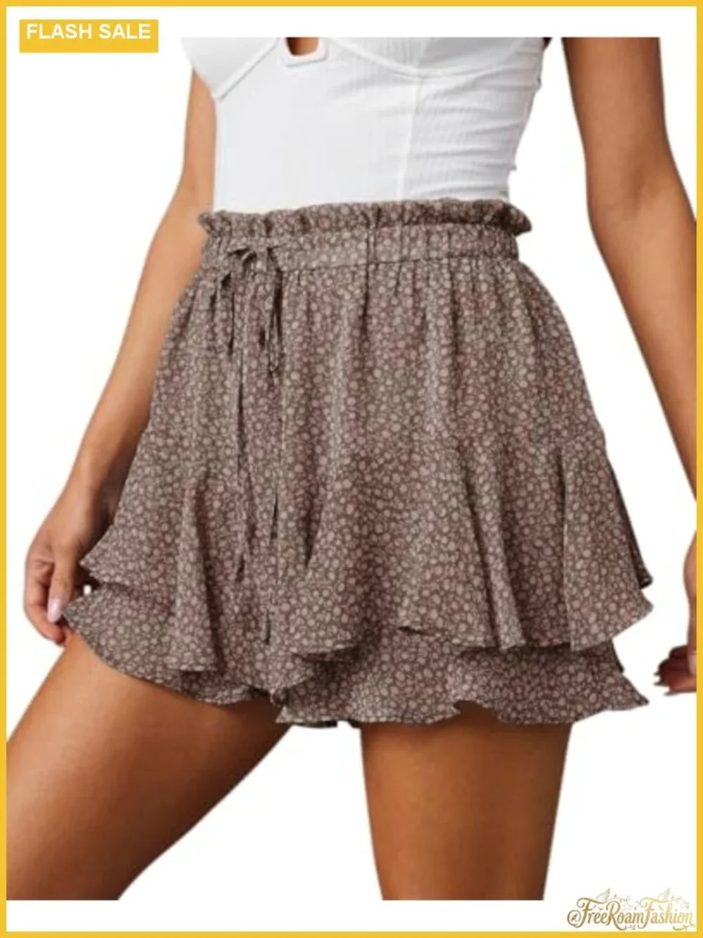 Women's Flowy Skort Shorts with Ruffle Hem